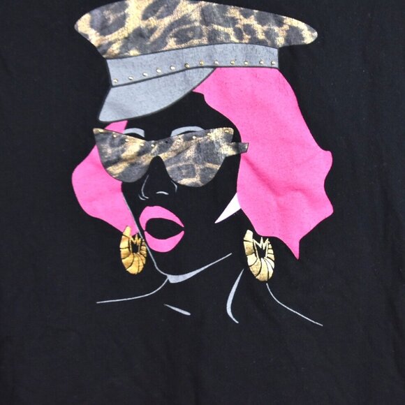 Nicki Minaj Shirt XL Womens Graphic Print Cut Out Back Cotton Grunge - Picture 2 of 6